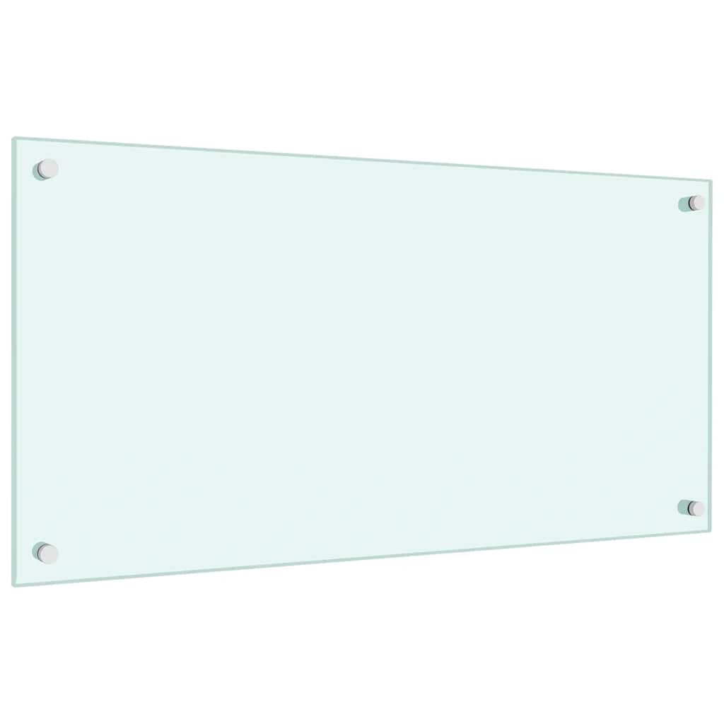 Küchenrückwand Weiß 80x40 cm Hartglas