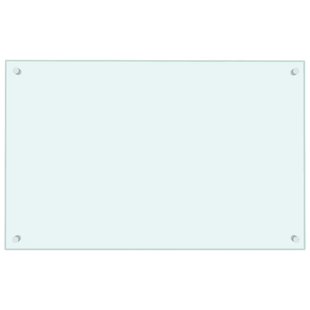 Küchenrückwand Weiß 80x50 cm Hartglas