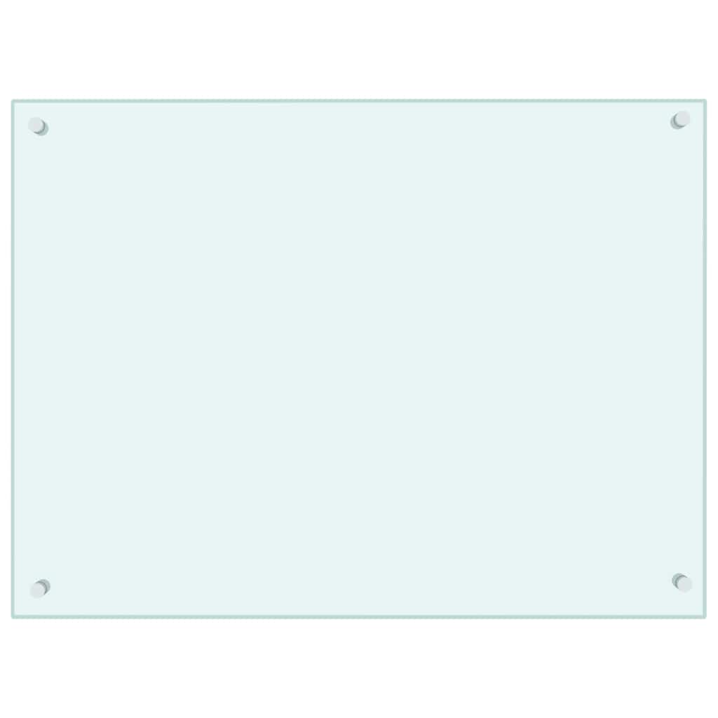 Küchenrückwand Weiß 80x60 cm Hartglas