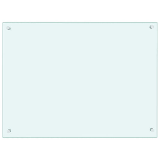 Küchenrückwand Weiß 80x60 cm Hartglas