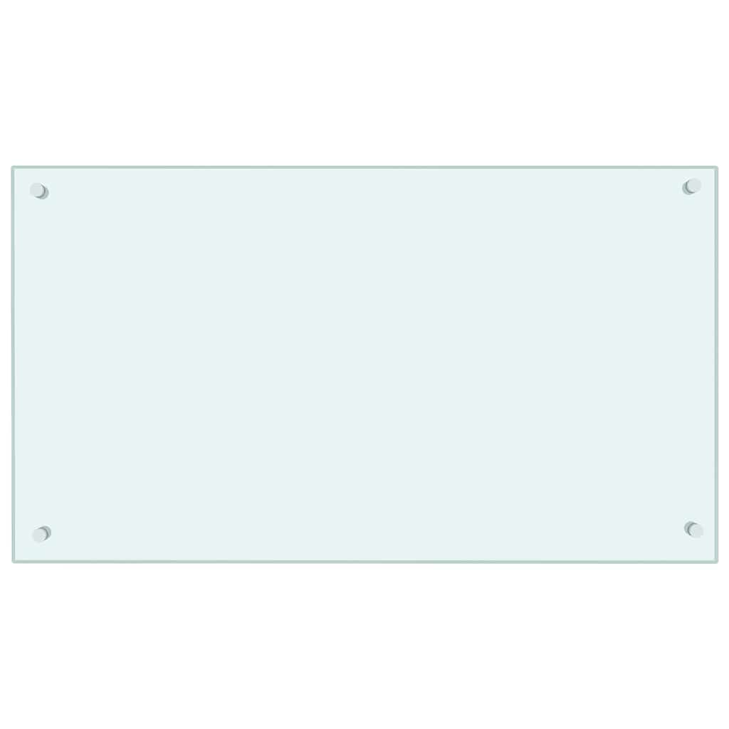 Küchenrückwand Weiß 90x50 cm Hartglas