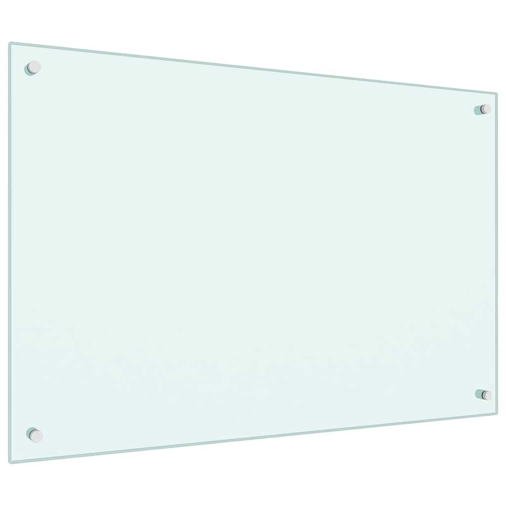 Küchenrückwand Weiß 90x60 cm Hartglas