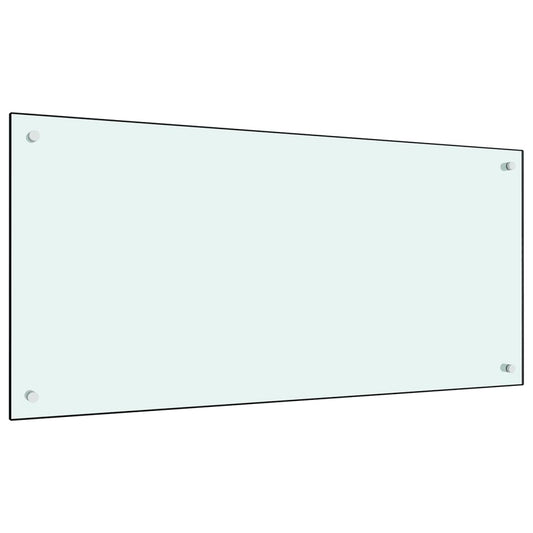 Küchenrückwand Weiß 100x50 cm Hartglas