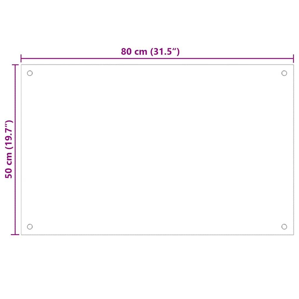 Küchenrückwand Transparent 80×50 cm Hartglas