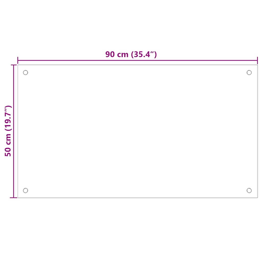 Küchenrückwand Transparent 90×50 cm Hartglas