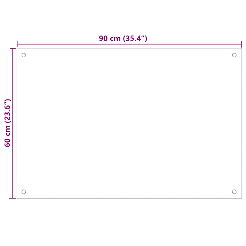 Küchenrückwand Transparent 90×60 cm Hartglas