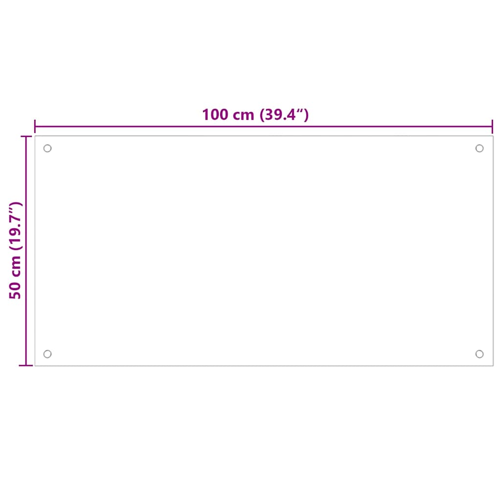 Küchenrückwand Transparent 100×50 cm Hartglas