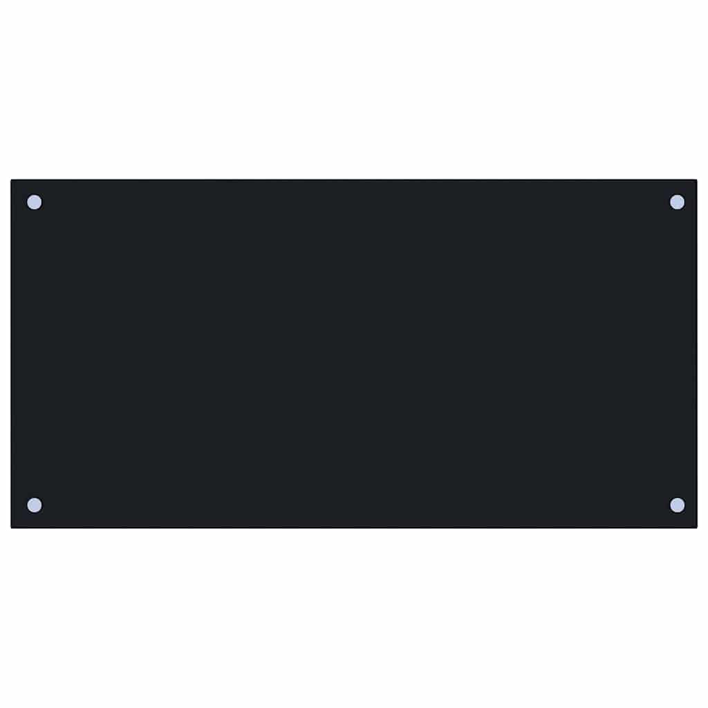 Küchenrückwand Schwarz 80x40 cm Hartglas