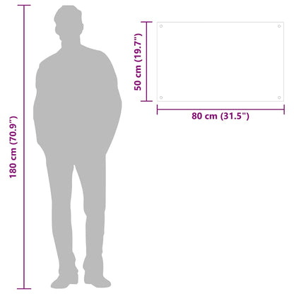 Küchenrückwand Schwarz 80x50 cm Hartglas