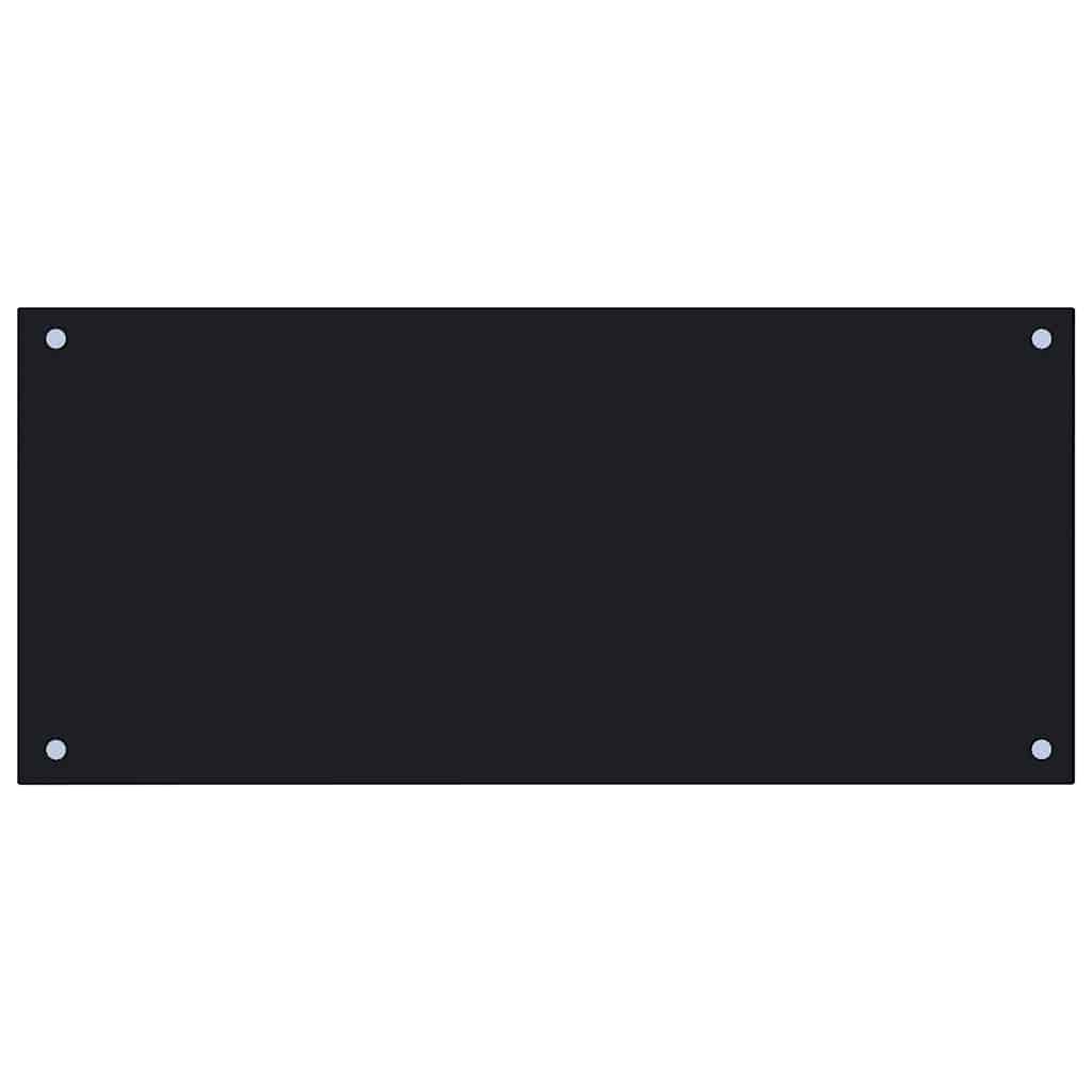 Küchenrückwand Schwarz 90x40 cm Hartglas