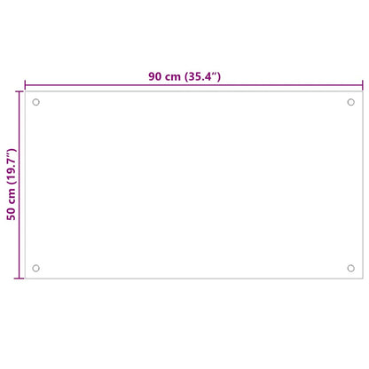 Küchenrückwand Schwarz 90x50 cm Hartglas