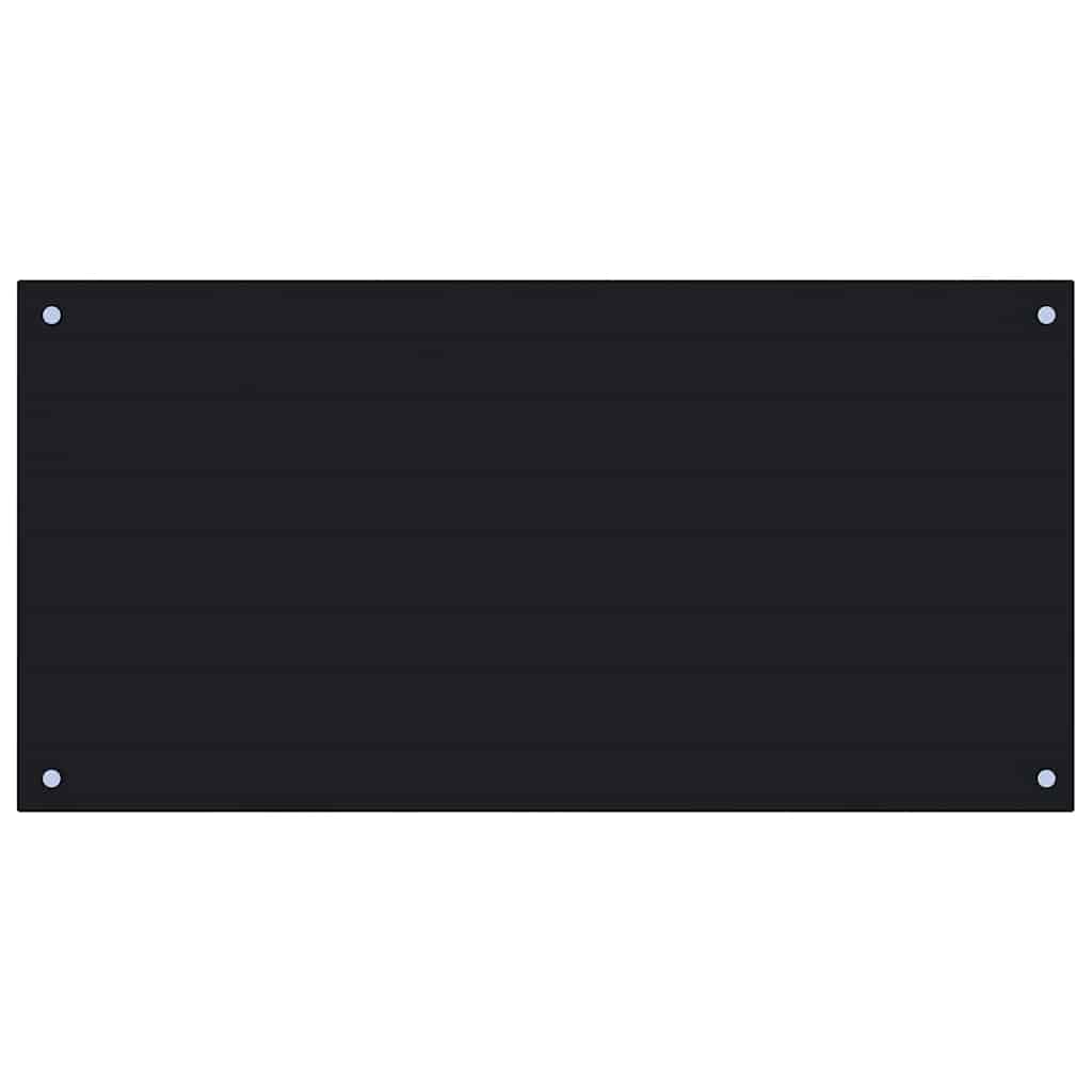 Küchenrückwand Schwarz 100x50 cm Hartglas