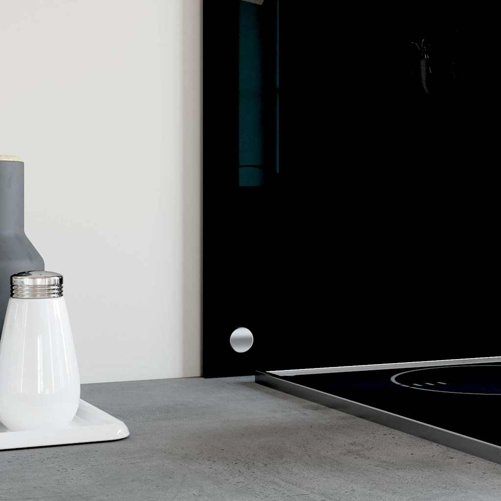 Küchenrückwand Schwarz 100x50 cm Hartglas