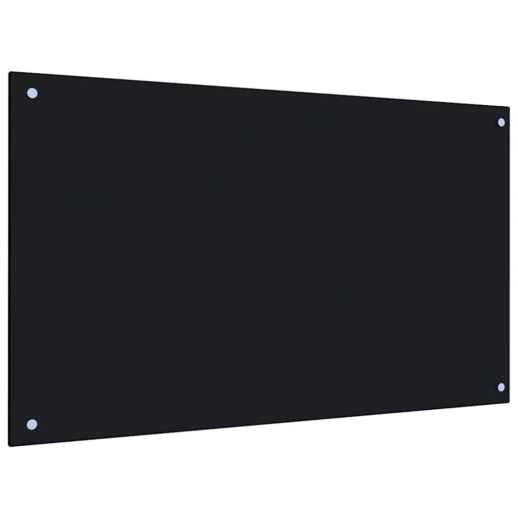Küchenrückwand Schwarz 100x60 cm Hartglas