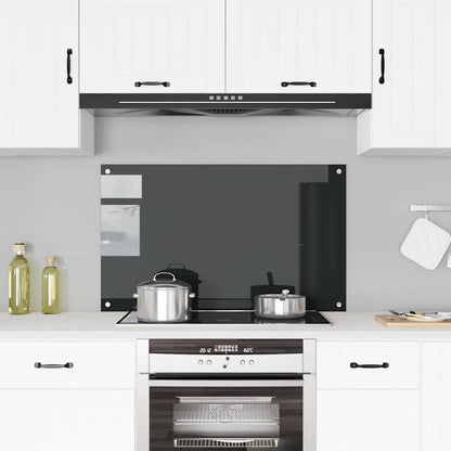 Küchenrückwand Schwarz 100x60 cm Hartglas