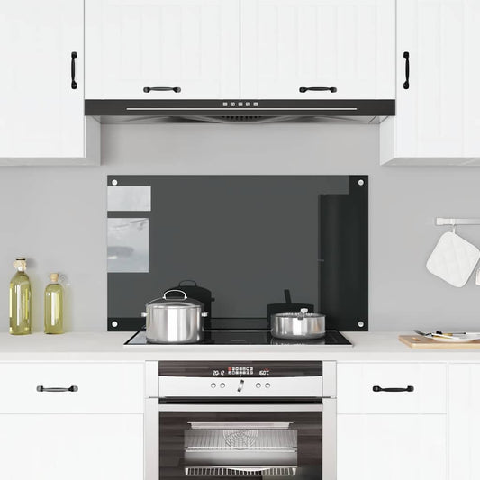 Küchenrückwand Schwarz 100x60 cm Hartglas