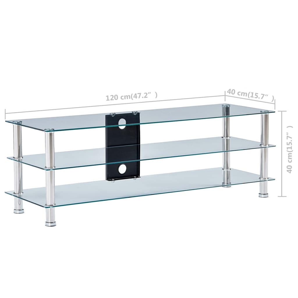 TV-Tisch Transparent 120 x 40 x 40 cm Gehärtetes Glas