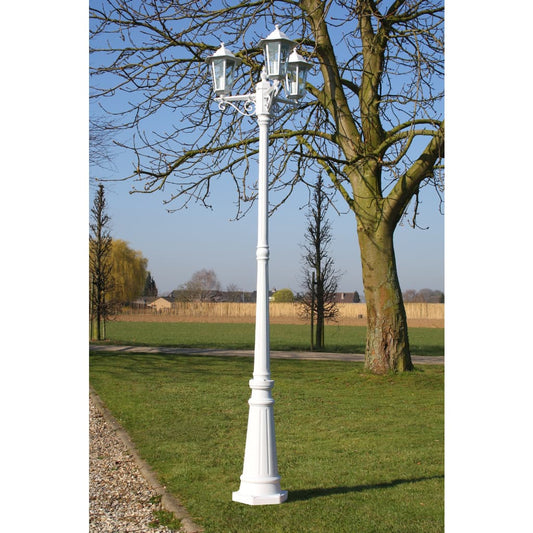 Gartenlaterne 3-flammig 215 cm Weiß Aluminium