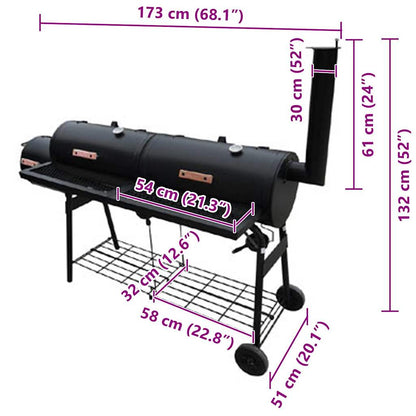 Barbecue-Smoker Grill Nevada XL Schwarz