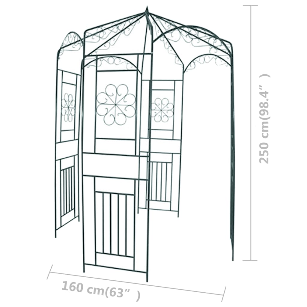 Rosenpavillon 250 cm Dunkelgrün