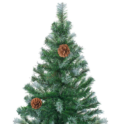 Künstlicher Weihnachtsbaum mit Tannenzapfen gefrostet 150 cm