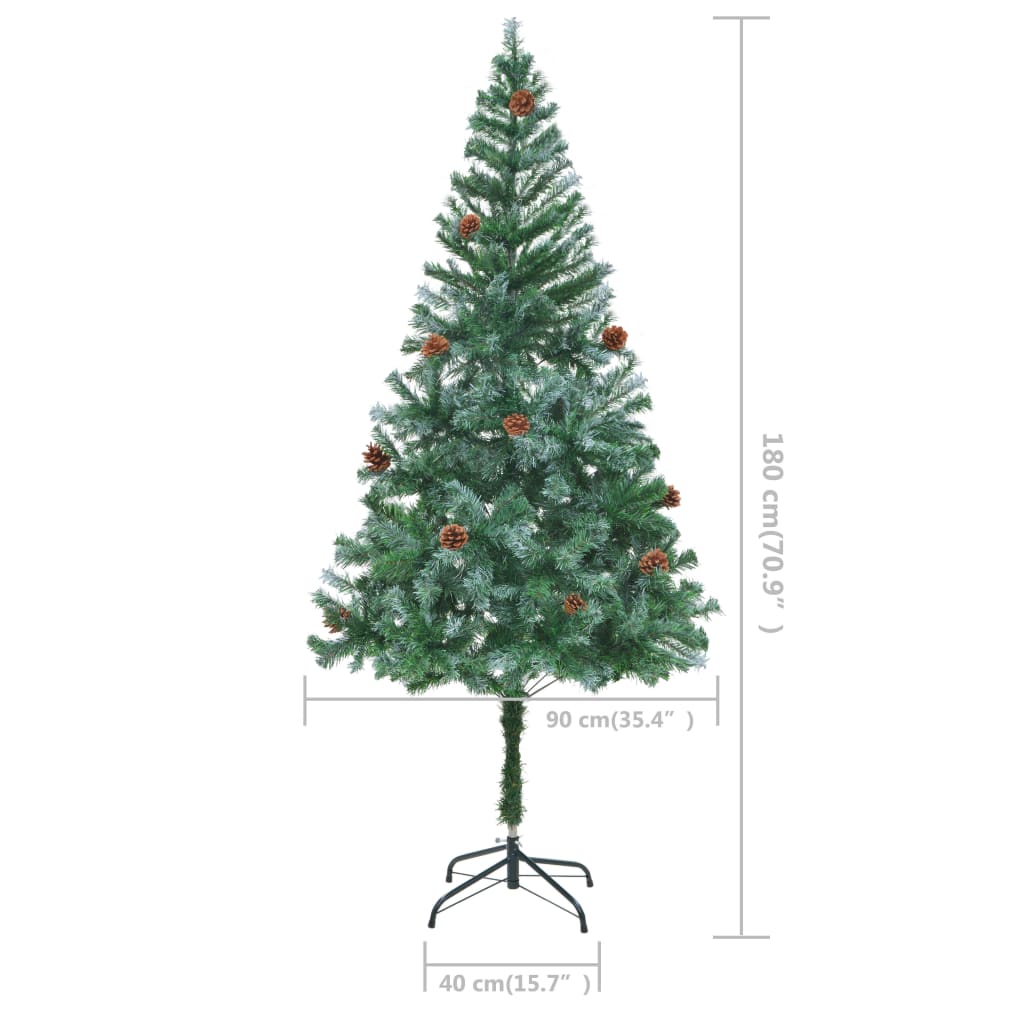 Künstlicher Weihnachtsbaum mit Tannenzapfen 180 cm