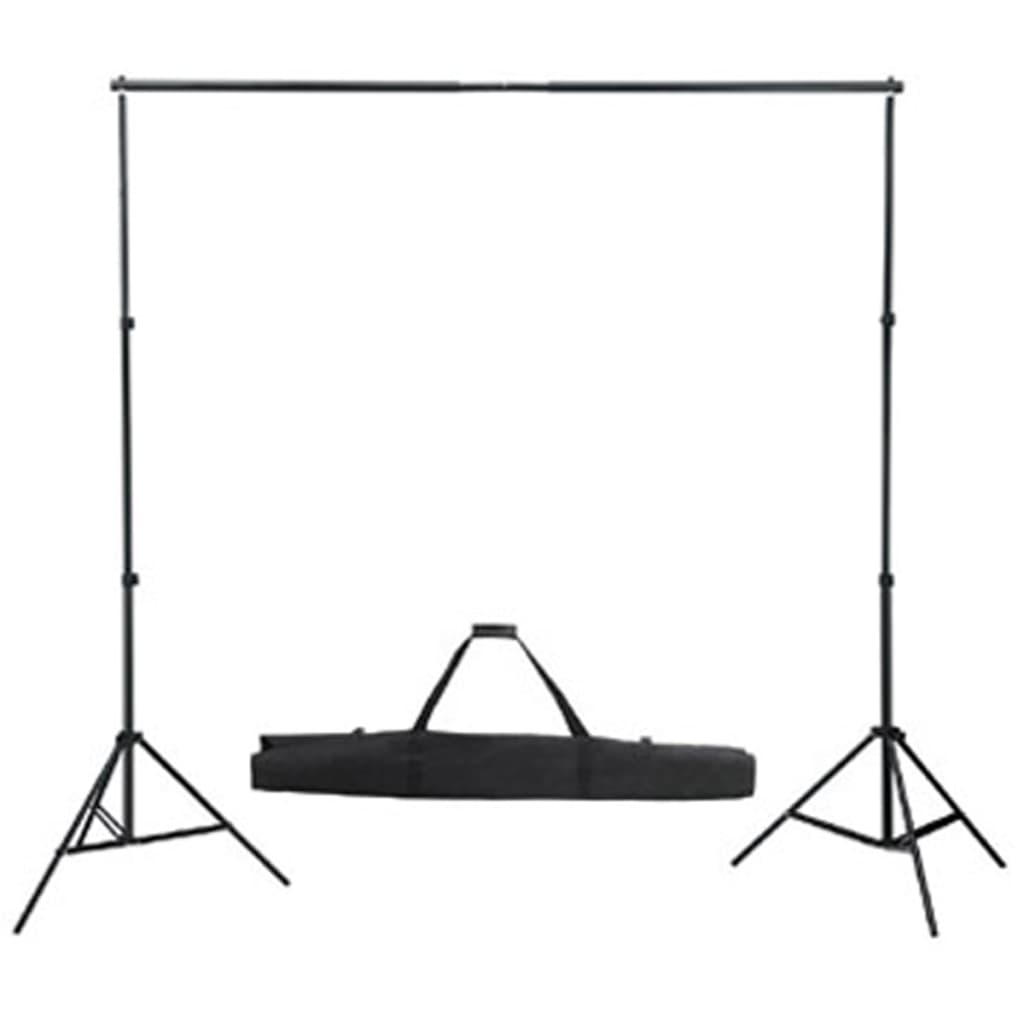 Fotostudio-Set mit Schwarzem Hintergrund 600×300 & Leuchten