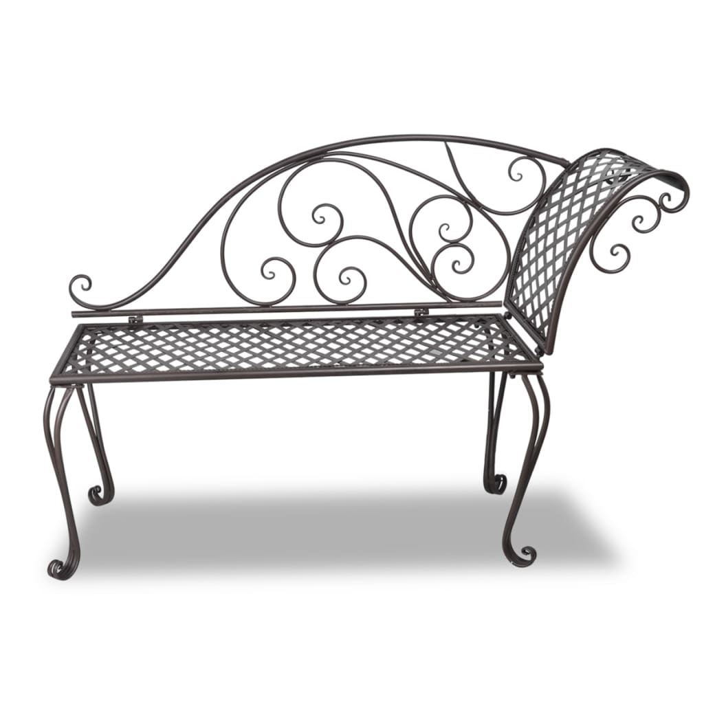 Garten-Chaiselongue 128 cm Stahl Antik Braun