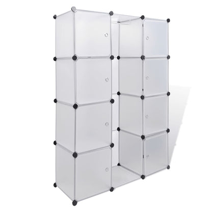 Modularer Schrank mit 9 Fächern 37x115x150 cm Weiß