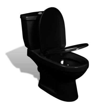 Toilette mit Spülkasten Schwarz