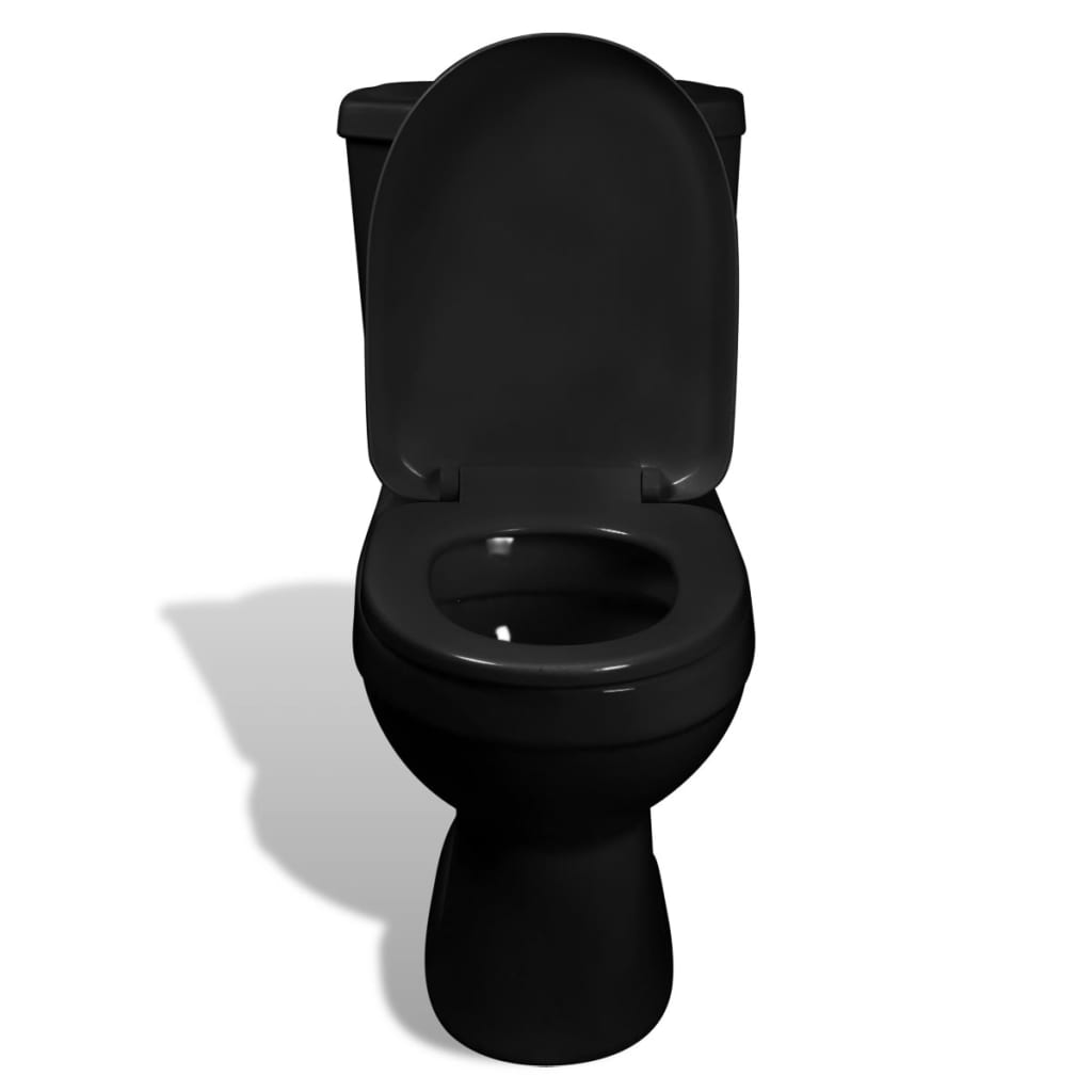 Toilette mit Spülkasten Schwarz