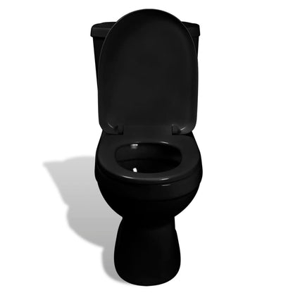 Toilette mit Spülkasten Schwarz