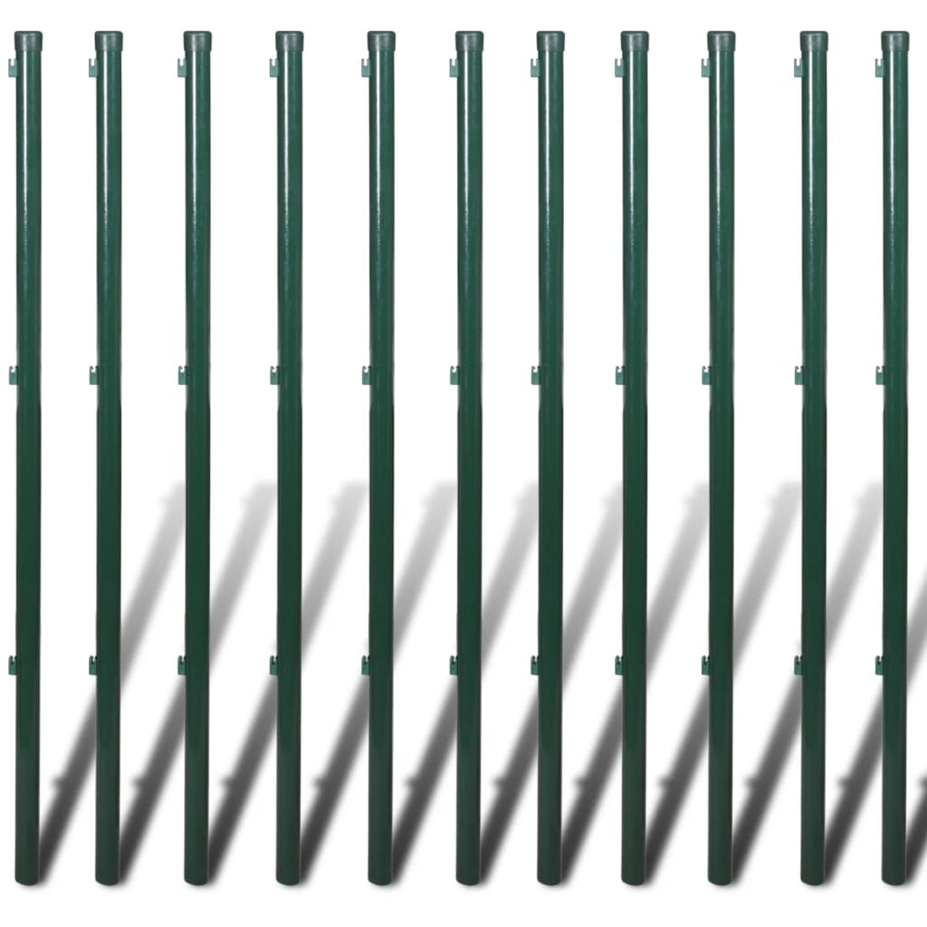 Maschendrahtzaun mit Pfosten und Bodenhülsen Stahl 1,0x25 m