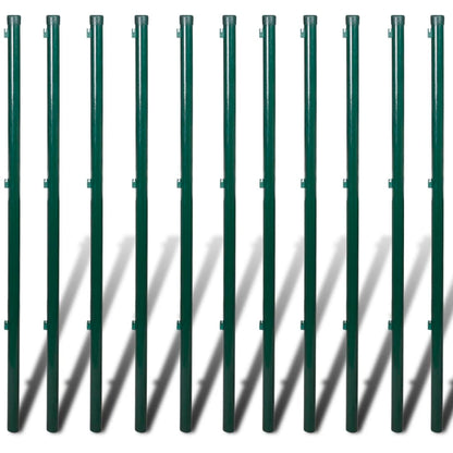 Maschendrahtzaun mit Pfosten und Bodenhülsen Stahl 1,0x25 m