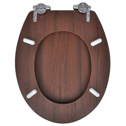 Toilettensitz MDF Deckel mit Absenkautomatik Design Braun