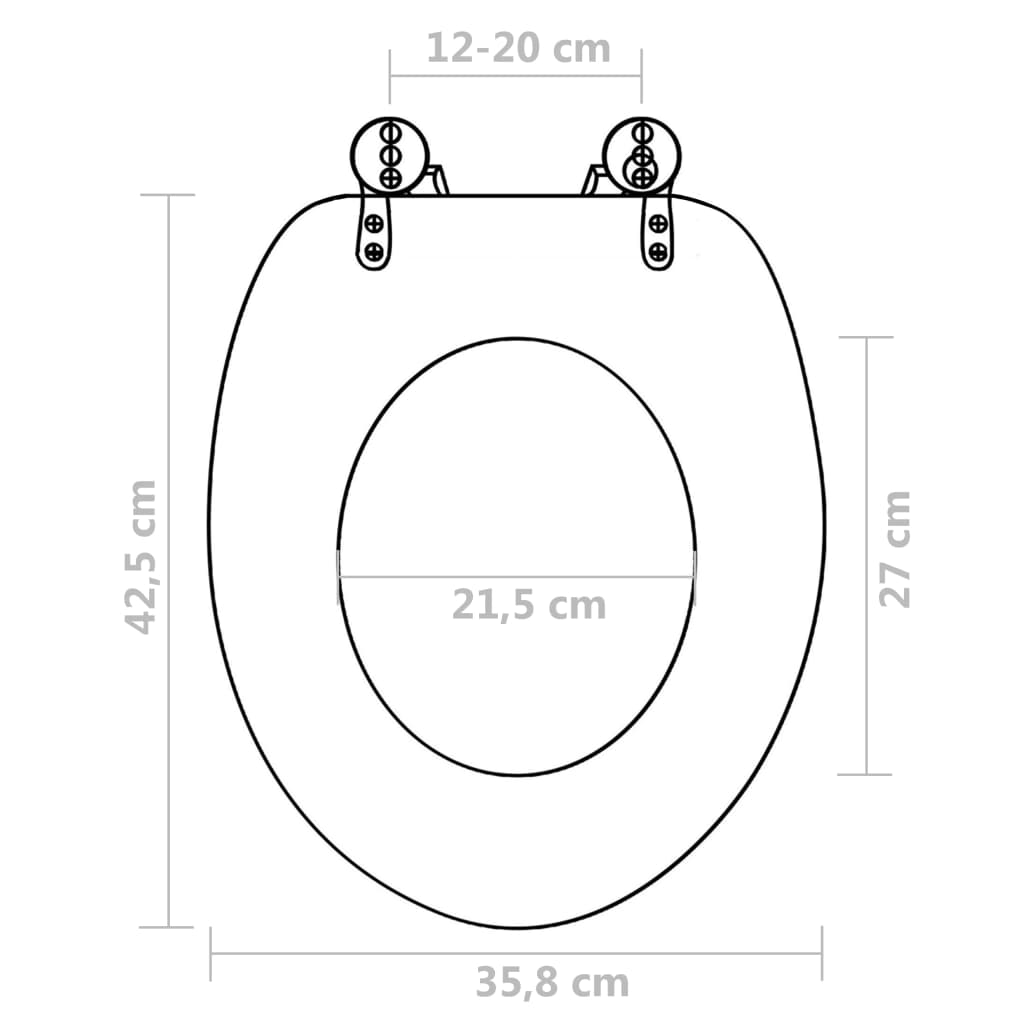 Toilettensitz MDF Deckel Schlichtes Design Weiß