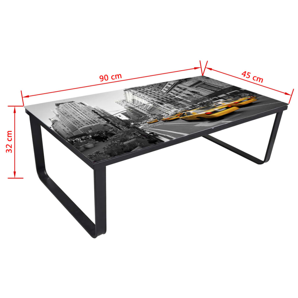 Couchtisch mit Glasplatte Rechteckig