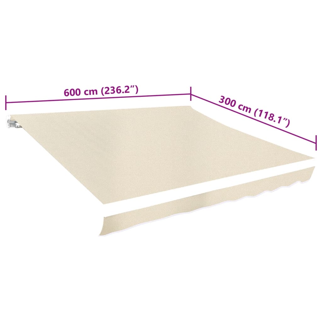 Markisenbespannung Canvas Creme 6x3 m (ohne Rahmen)