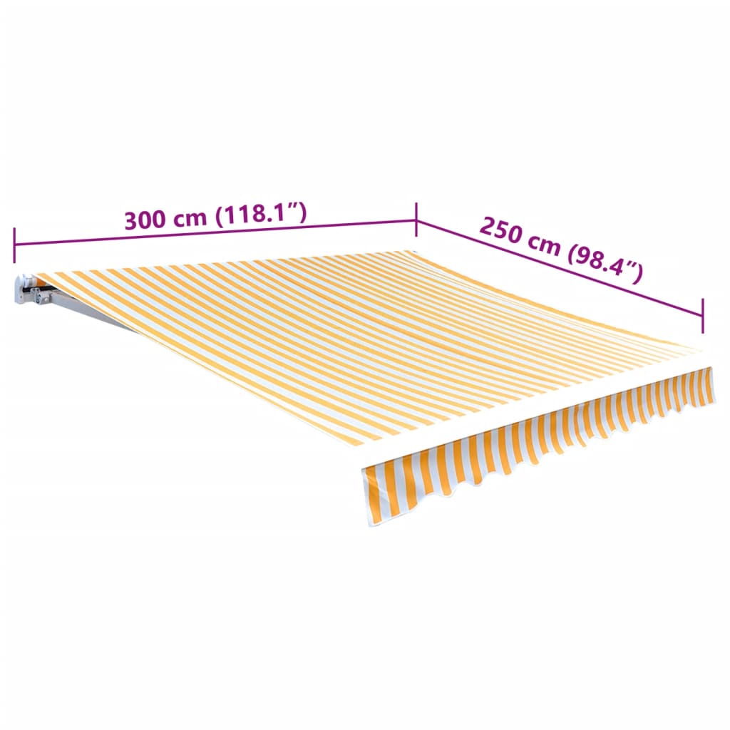 Markisenbespannung Canvas Sonnenblumengelb & Weiß 3x2,5 m