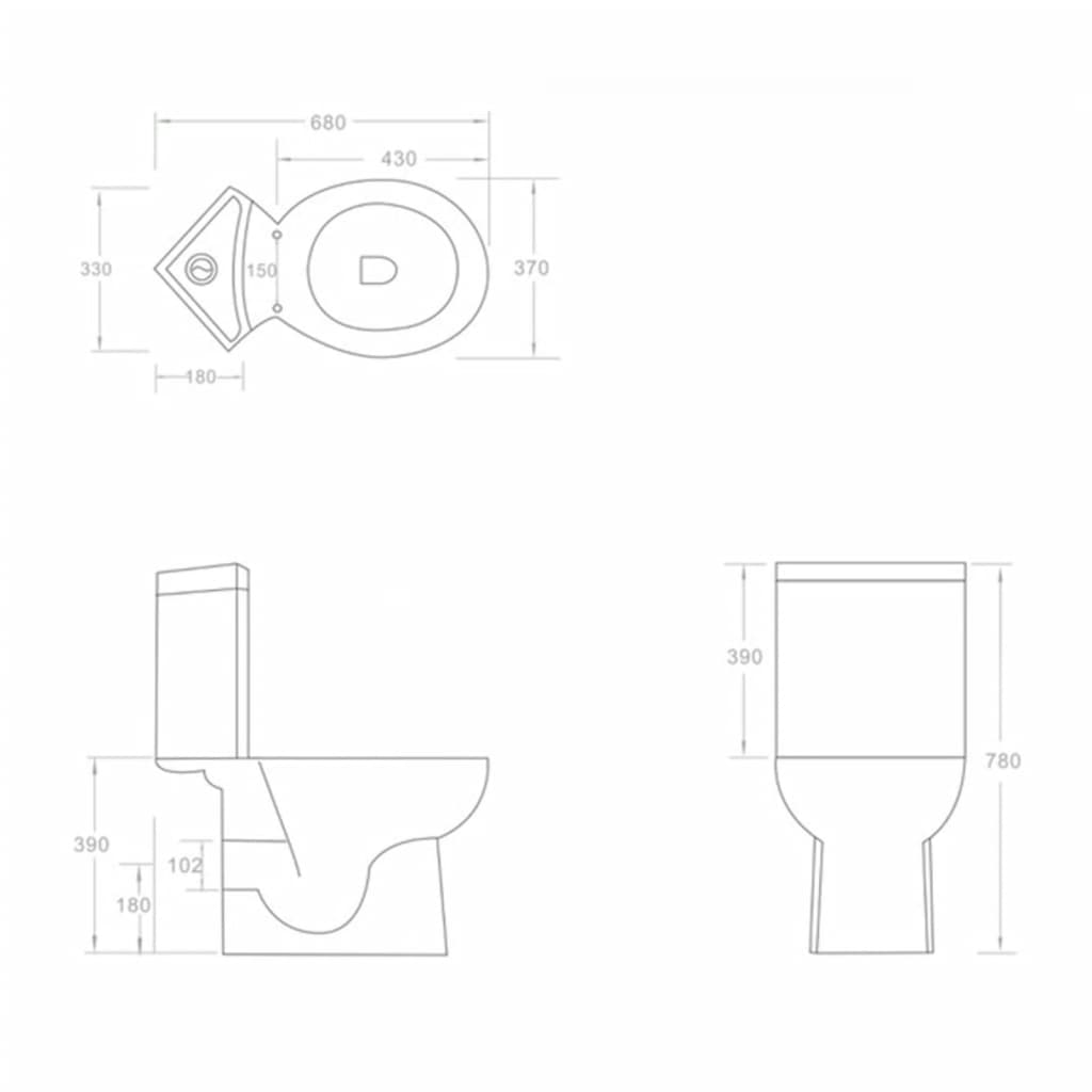 Toilette für Ecke Keramik Schwarz