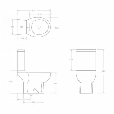 Toilette Rund Keramik Schwarz