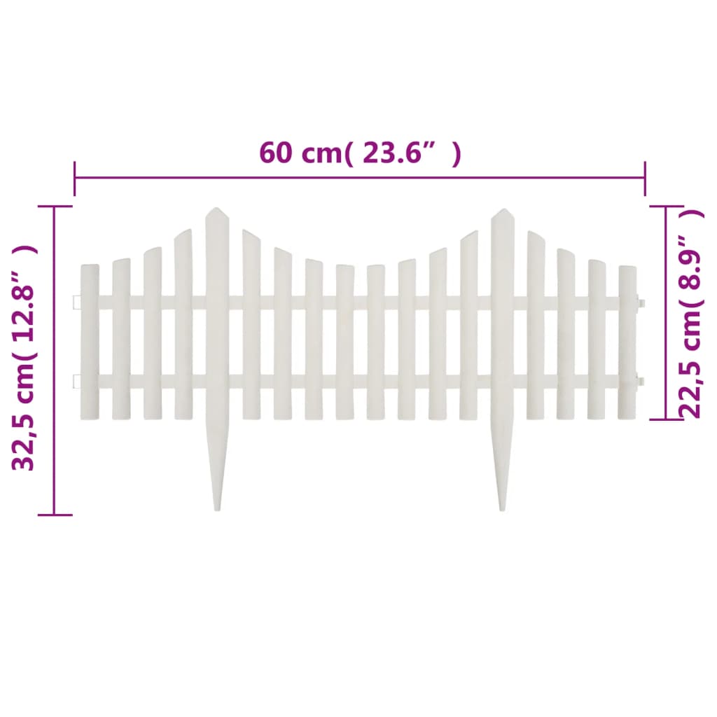 Rasenkanten 17 Stk. Weiß 10 m PP