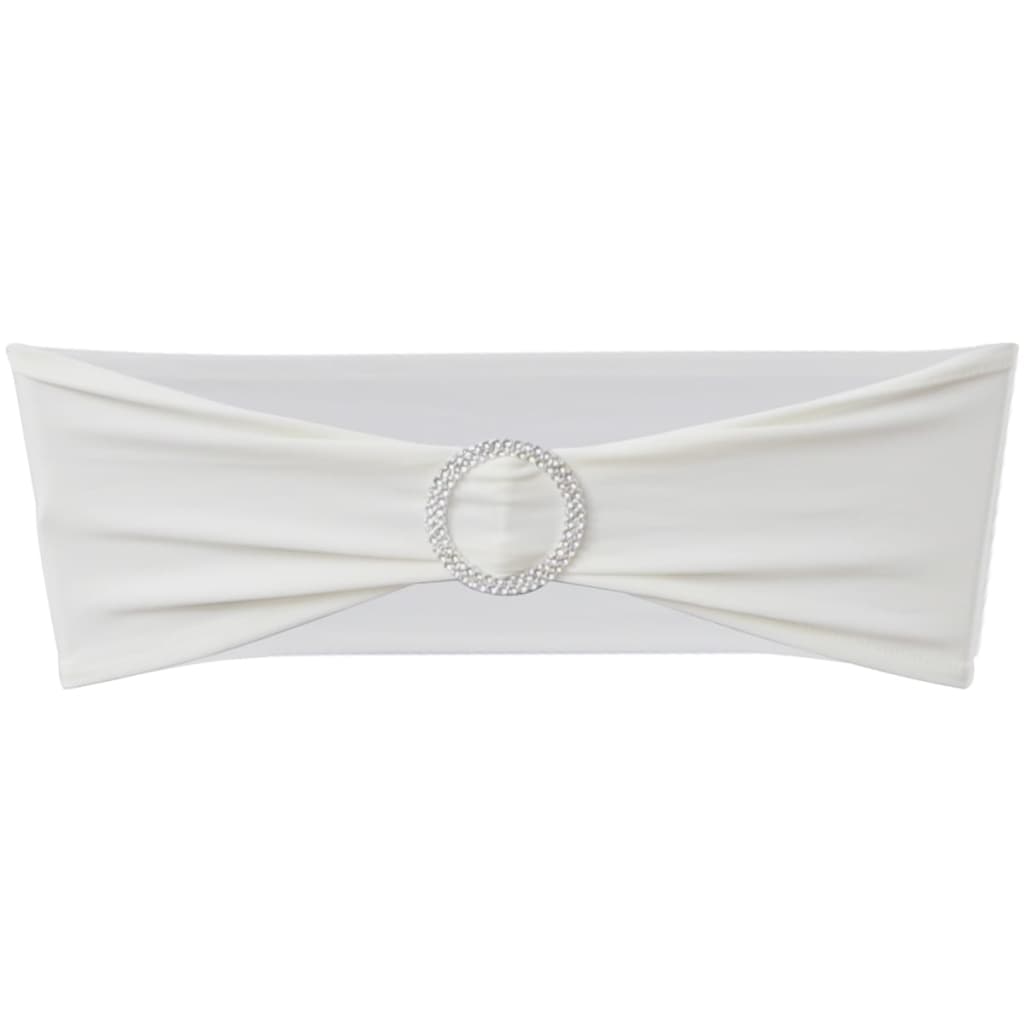 25 x fasce elastiche per sedia + fibbia a diamante color crema