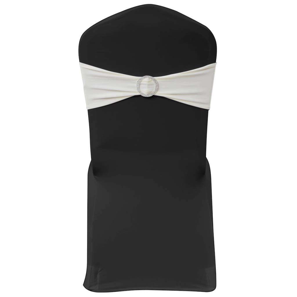 25 x fasce elastiche per sedia + fibbia a diamante color crema