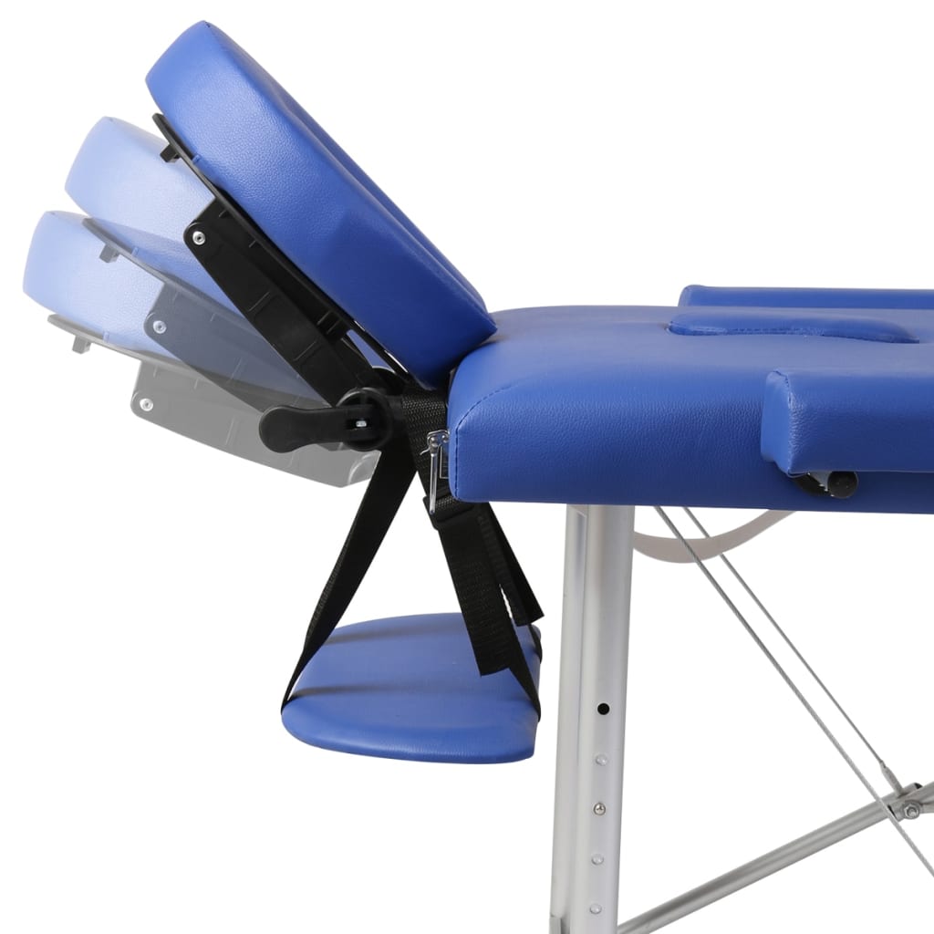 vidaXL Massageliege Klappbar 2-Zonen mit Aluminiumgestell Blau