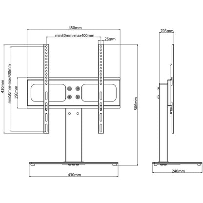 TV-Ständer für 26-42 Zoll Bildschirme Max VESA 400x400 mm 30kg