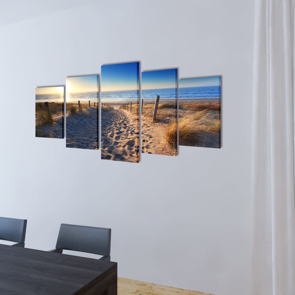 Bilder Dekoration Set Strand 100 x 50 cm