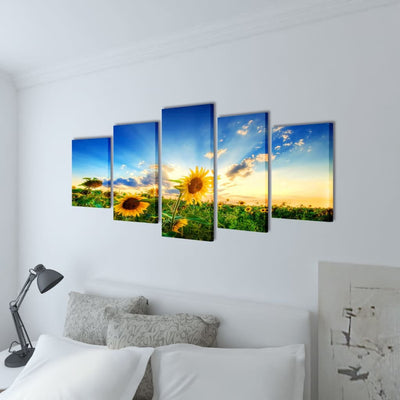 Bilder Dekoration Set Sonnenblumen 200 x 100 cm