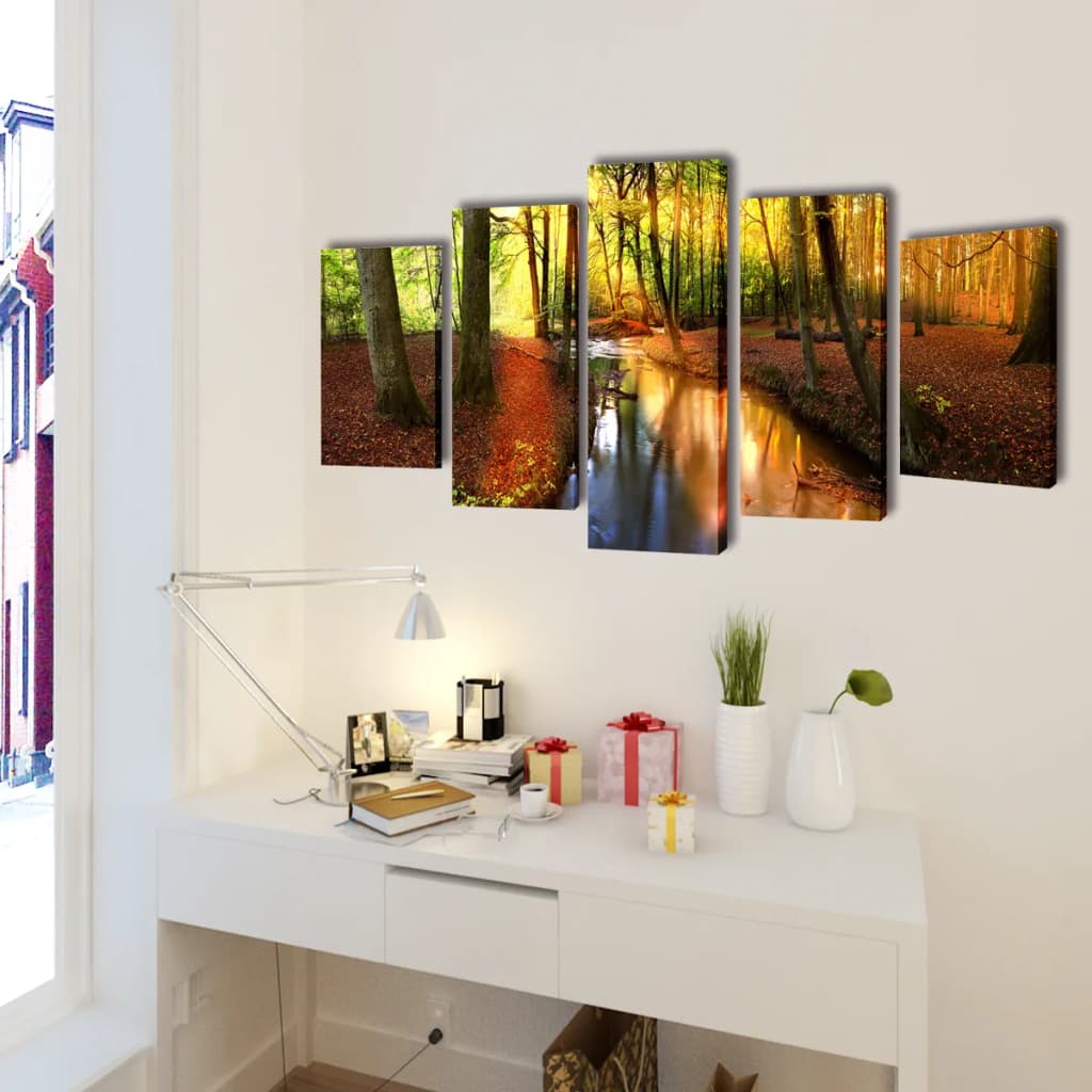 Bilder Dekoration Set Wald 100 x 50 cm