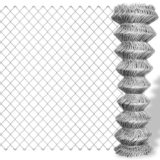 Maschendrahtzaun Verzinkter Stahl 15×1,5 m Silbern